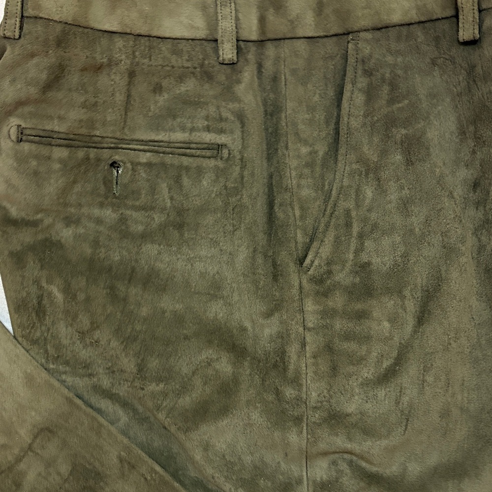 Men's Olive Suede Leather Green Pants Size 34 NWOT - Picture 7 of 10